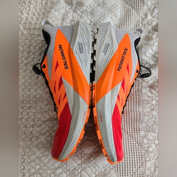 Salomon Red and Orange Sense Ride 5 Ortholite Sneakers Athletic Mens Size 8.5 main image 4